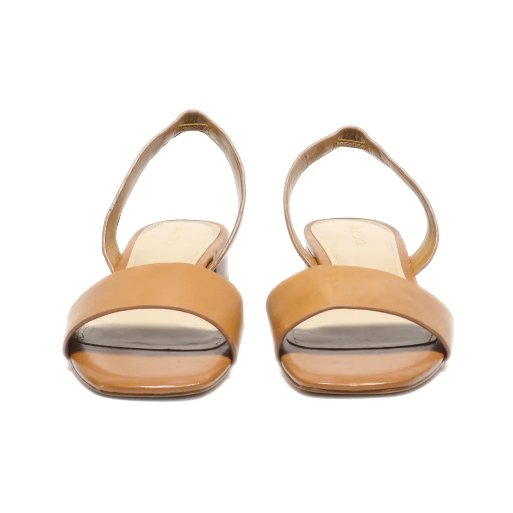 Aldo Mid-Heel Sandals Leather Brown Colour For Women